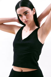 Black V-Neck Top Portofino