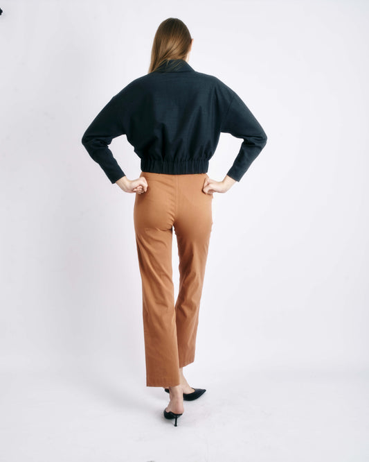 Pantalon Caramel Taille Haute Droit