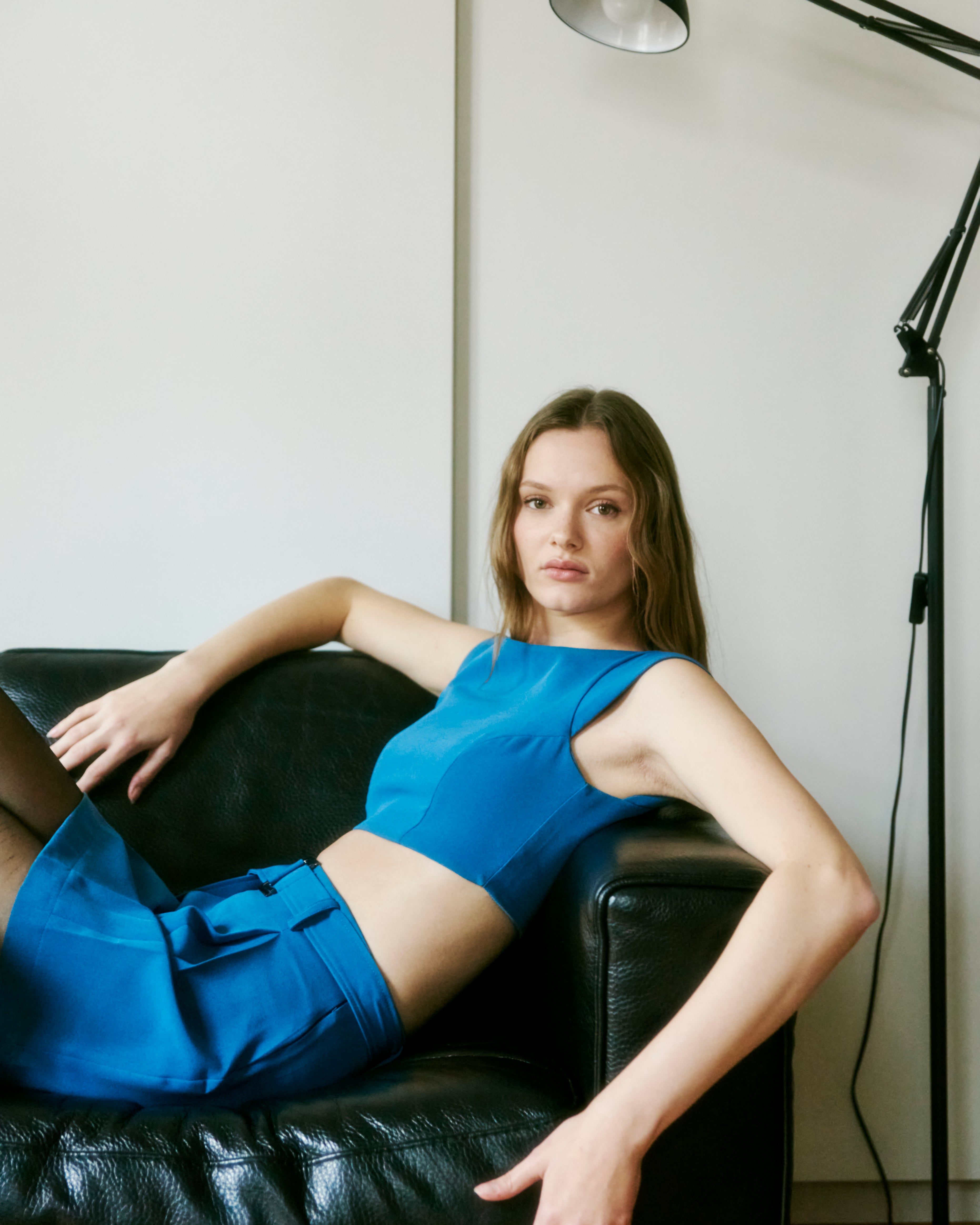 Blue Mini Skirt And Blouse Vanessa